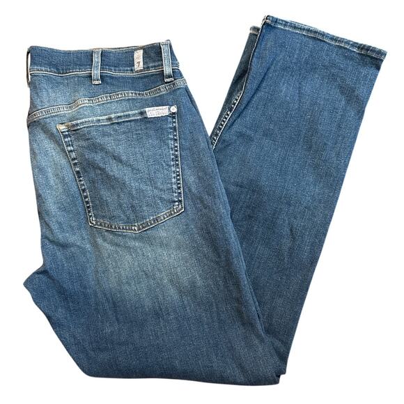 7 For All Mankind Medium Blue Straight Leg Denim Jeans Men's Size 38 x 32 - Picture 3 of 10